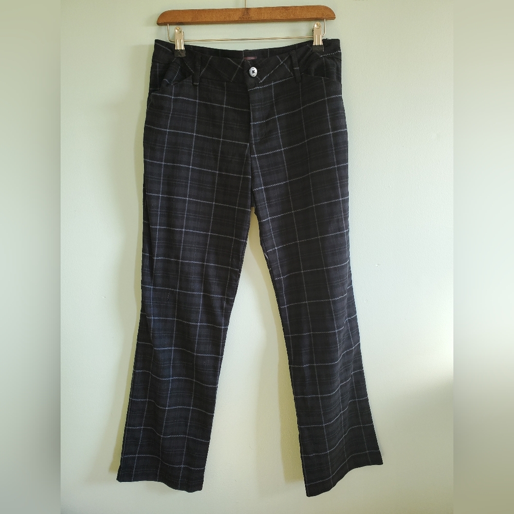 Lee Black Plaid Straight-Leg Pants